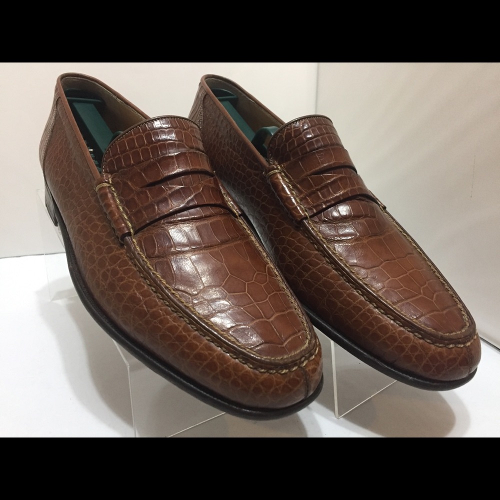 Bruno Magli Brown Alligator Loafers Men's Size 8M